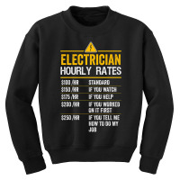 Electrician Hourly Rates Lineman For Electricians Youth Sweatshirt | Artistshot