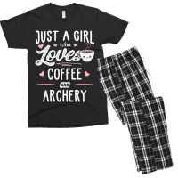 Just A Girl Who Loves Coffee And Archery Gift Women Men's T-shirt Pajama Set | Artistshot