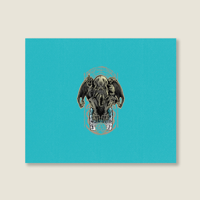 Cthulhu's Church Colored Landscape Canvas Print by Fearcheck | Artistshot