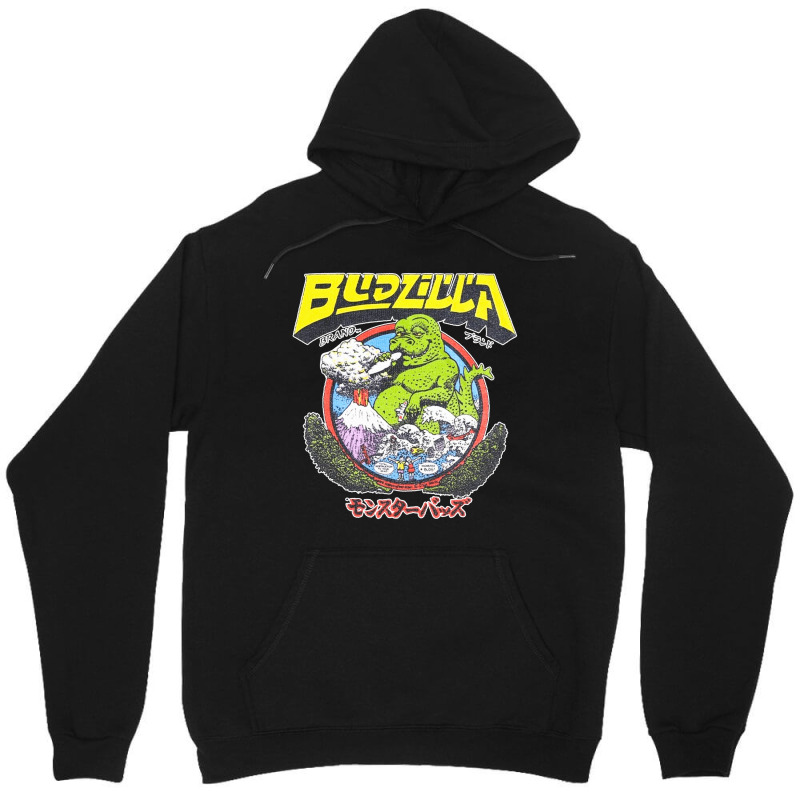 Budzilla, Budzilla Invades Hawaii, The Budzilla, Budzilla Art, Budzill Unisex Hoodie | Artistshot