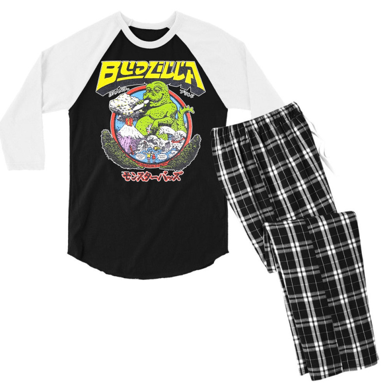 Budzilla, Budzilla Invades Hawaii, The Budzilla, Budzilla Art, Budzill Men's 3/4 Sleeve Pajama Set | Artistshot