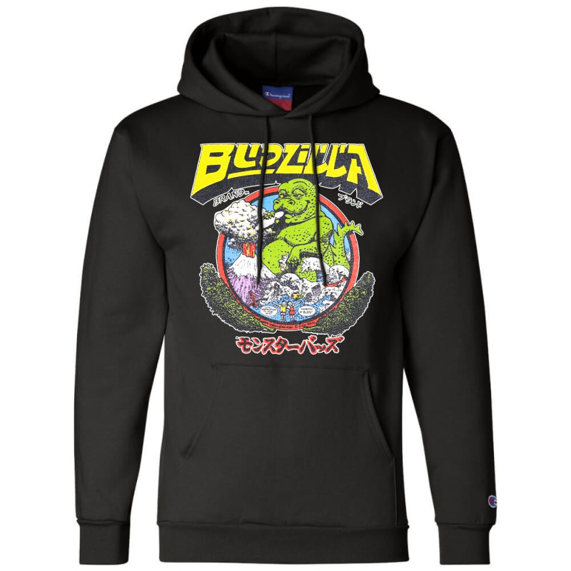 Budzilla, Budzilla Invades Hawaii, The Budzilla, Budzilla Art, Budzill Champion Hoodie | Artistshot