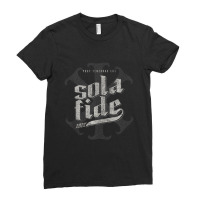 Sola Fide Post Tenebras Lux Ix Christogram Retro Ladies Fitted T-shirt | Artistshot