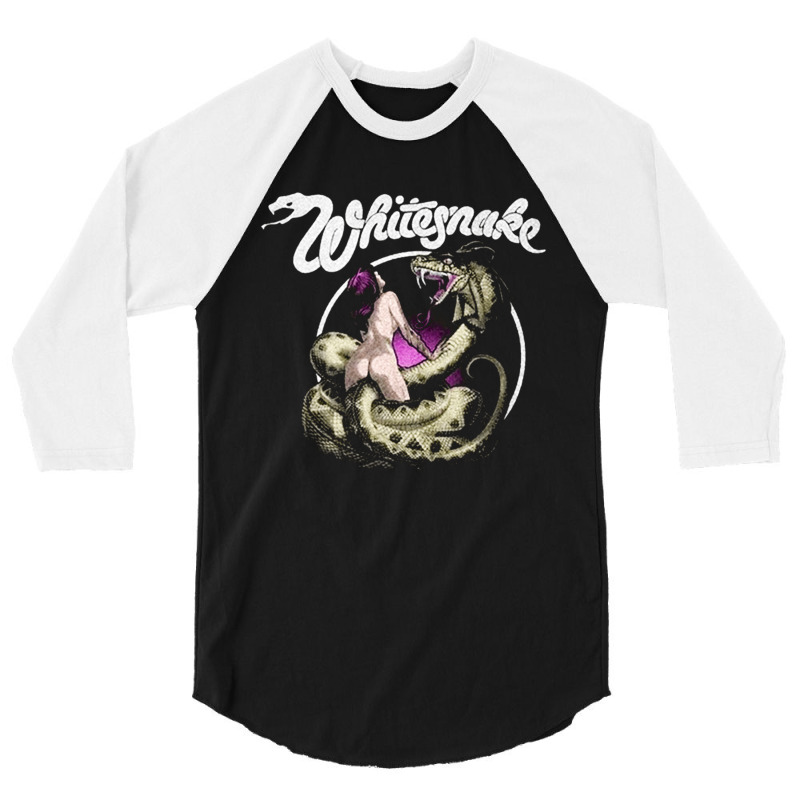 Whitesnake, Whitesnake Vinatge, Whitesnake Art, Whitesnake Painting, T 3/4 Sleeve Shirt | Artistshot