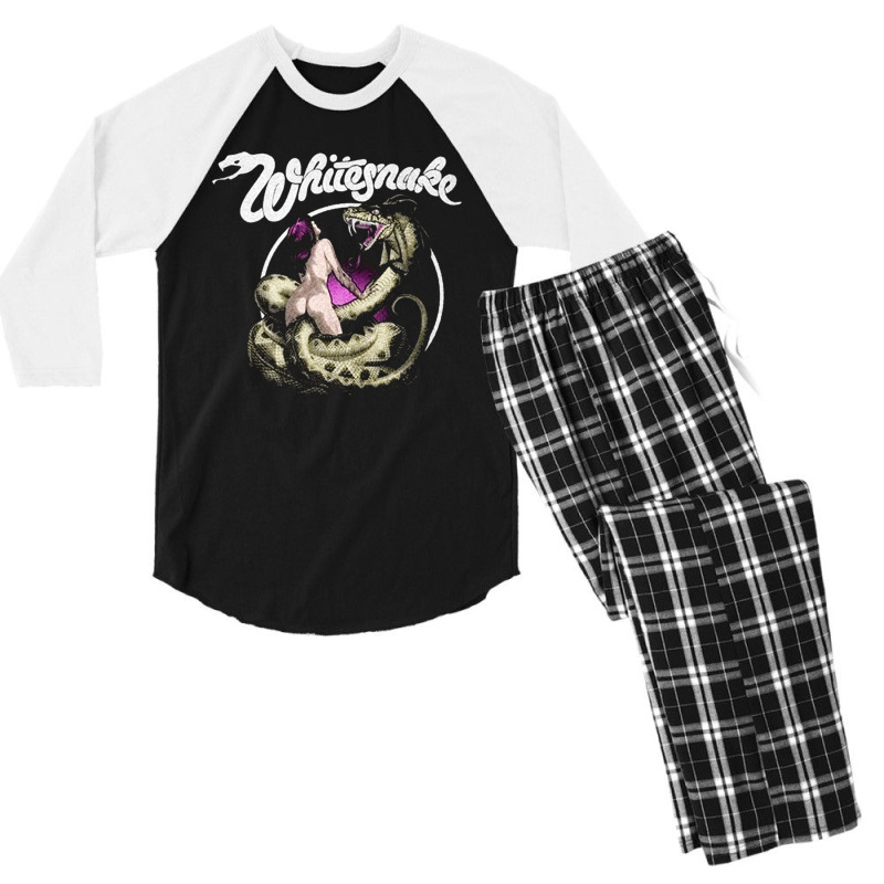 Whitesnake, Whitesnake Vinatge, Whitesnake Art, Whitesnake Painting, T Men's 3/4 Sleeve Pajama Set | Artistshot