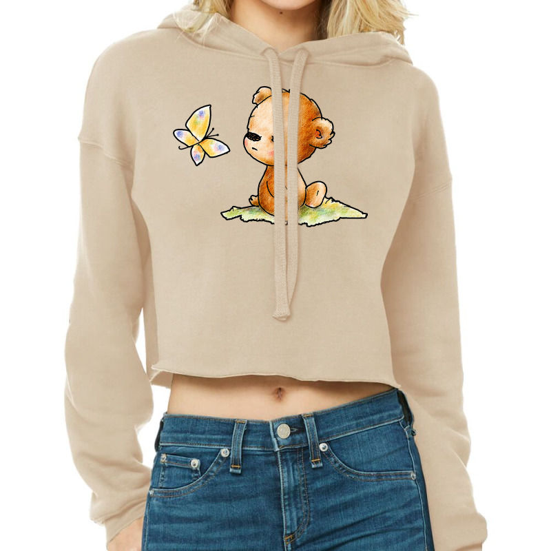 Teddy bear cropped clearance hoodie