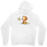 Drawing Of Cute Teddy Bear With Butterfly Unisex Hoodie | Artistshot