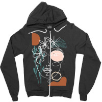 Line Art Face Abstract Art One Line Minimal Zipper Hoodie | Artistshot