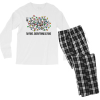 Christmas Lights I M Fine Everything Is Fine Ugly Christmas Men's Long Sleeve Pajama Set | Artistshot