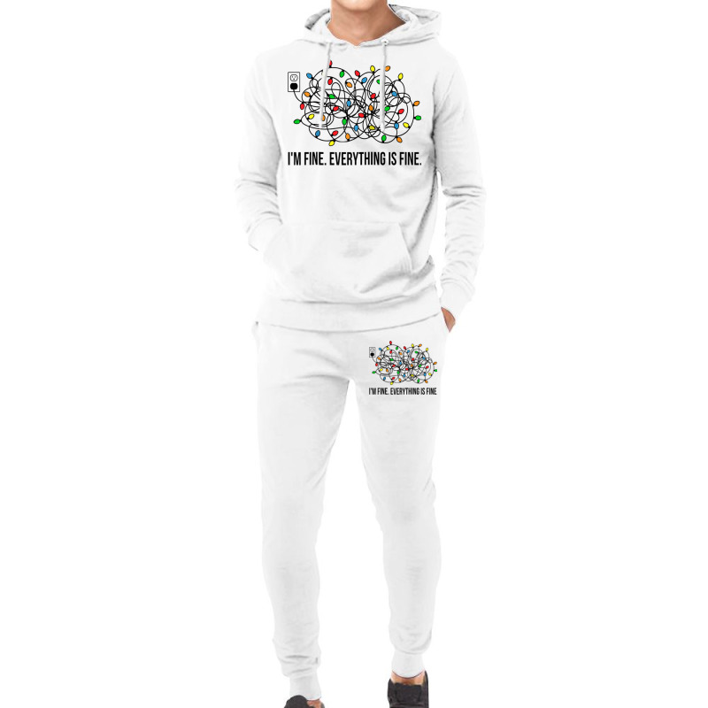 Christmas Lights I M Fine Everything Is Fine Ugly Christmas Hoodie & Jogger Set | Artistshot