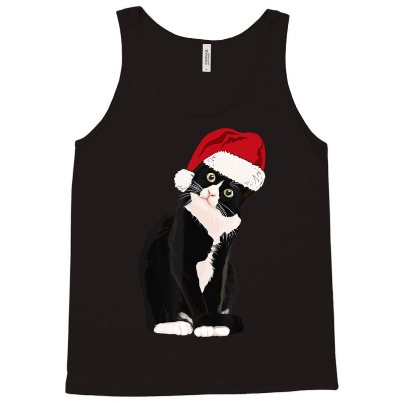 Tuxedo Cat Meow Christmas Cat Catmas Cute Tuxie Lover Tank Top by cm-arts | Artistshot