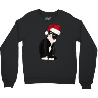 Tuxedo Cat Meow Christmas Cat Catmas Cute Tuxie Lover Crewneck Sweatshirt | Artistshot