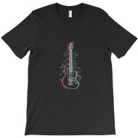 Offset Style Electric Guitar 3d Outline Flowering Vines T-shirt | Artistshot