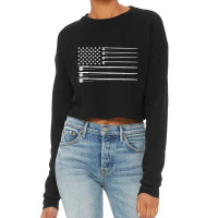 Fly Rod Fishing American Flag Cropped Sweater | Artistshot