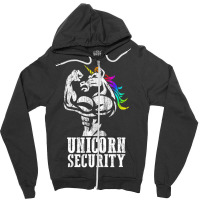 Unicorn Security Rainbow Muscle Manly Christmas Zipper Hoodie | Artistshot