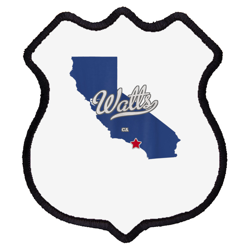 Watts California Los Angeles Ca Map T Shirt Shield Patch | Artistshot