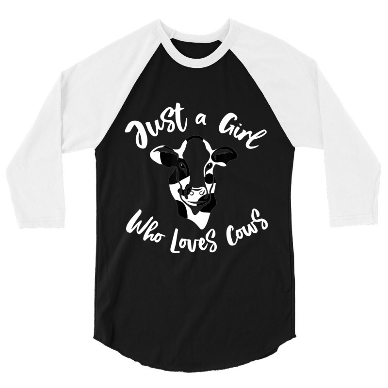 Just A Girl Who Loves Cows Funny Dairy Farmer Gift Women Mom 3/4 Sleeve Shirt | Artistshot