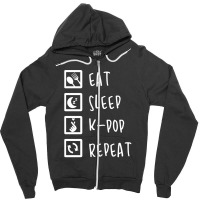 Eat Sleep K-pop Repeat Perfect Combination Music Shirt Essential Zipper Hoodie | Artistshot