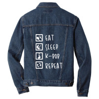 Eat Sleep K-pop Repeat Perfect Combination Music Shirt Essential Men Denim Jacket | Artistshot