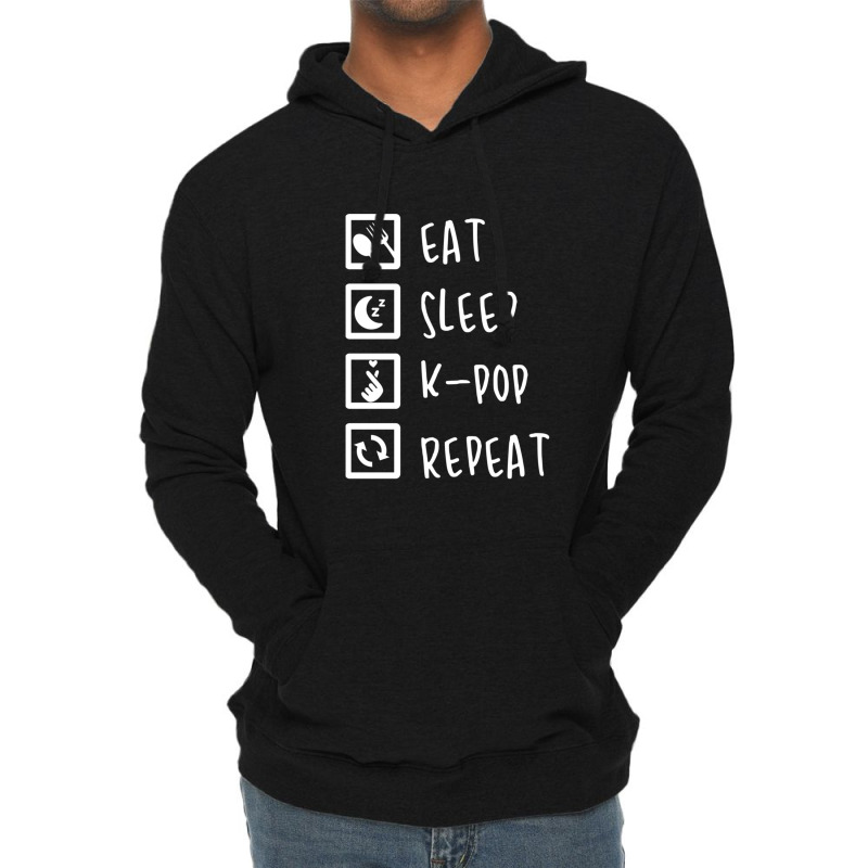 Eat Sleep K-pop Repeat Perfect Combination Music Shirt Essential Lightweight Hoodie by MargaretDaniels | Artistshot