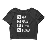 Eat Sleep K-pop Repeat Perfect Combination Music Shirt Essential Crop Top | Artistshot