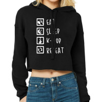 Eat Sleep K-pop Repeat Perfect Combination Music Shirt Essential Cropped Hoodie | Artistshot