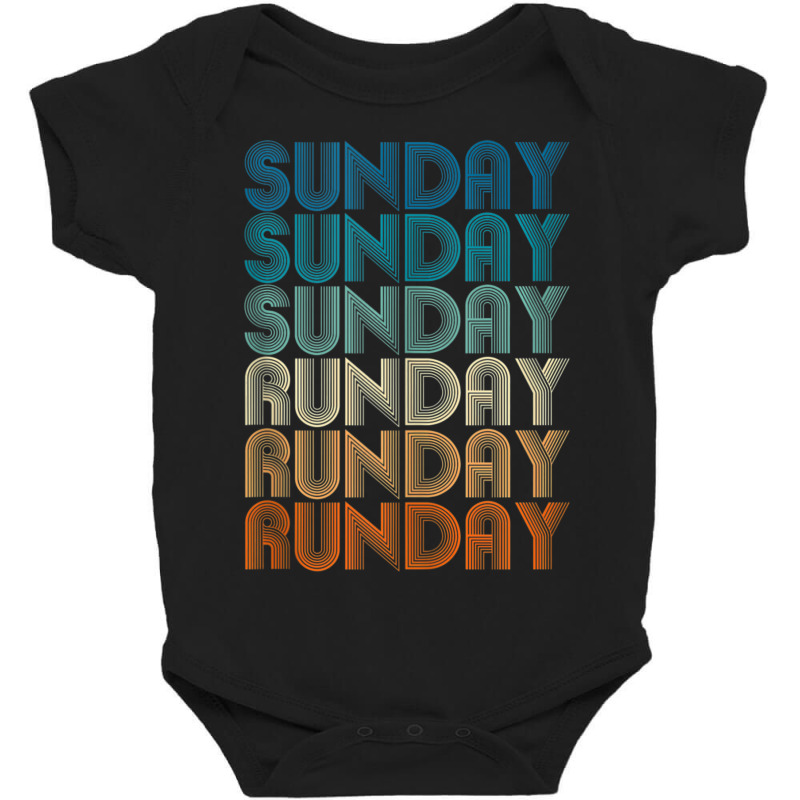 Sunday Runday Vintage Retro Fitness Sport Baby Bodysuit by cm-arts | Artistshot