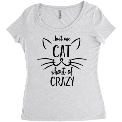 Just One Cat Short Of Crazy Women's Triblend Scoop T-shirt Designed By Desi