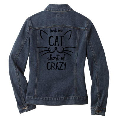 Just One Cat Short Of Crazy Ladies Denim Jacket Designed By Desi