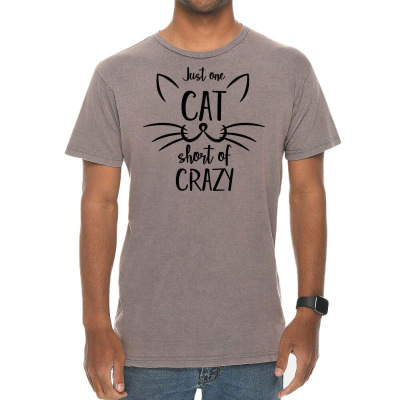 Just One Cat Short Of Crazy Vintage T-shirt Designed By Desi