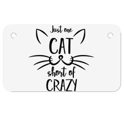 just one cat short of crazy Motorcycle License Plate | Artistshot