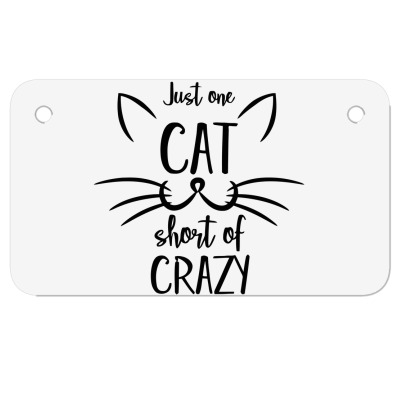 Just One Cat Short Of Crazy Motorcycle License Plate Designed By Desi