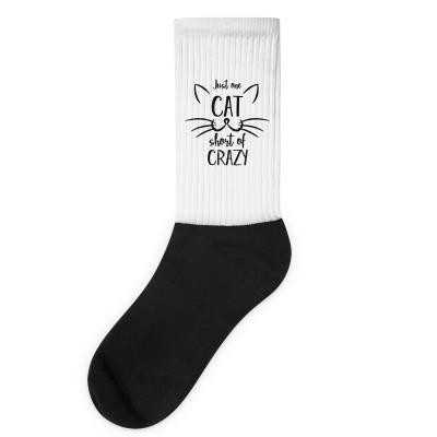 Just One Cat Short Of Crazy Socks Designed By Desi