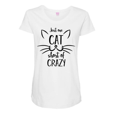 Just One Cat Short Of Crazy Maternity Scoop Neck T-shirt Designed By Desi
