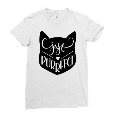 Just Purrfect Ladies Fitted T-shirt Designed By Desi