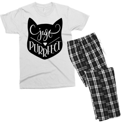 Just Purrfect Men's T-shirt Pajama Set Designed By Desi