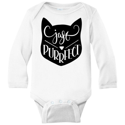 Just Purrfect Long Sleeve Baby Bodysuit Designed By Desi