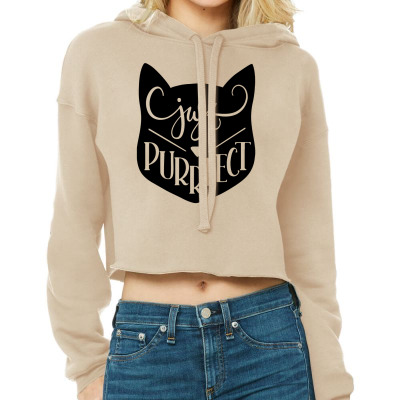 Just Purrfect Cropped Hoodie Designed By Desi