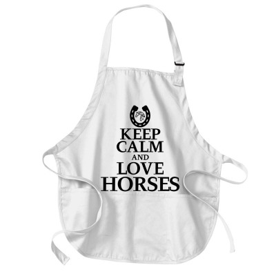 Keep Calm And Love Horses Medium-length Apron Designed By Desi