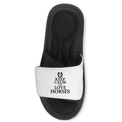Keep Calm And Love Horses Slide Sandal Designed By Desi