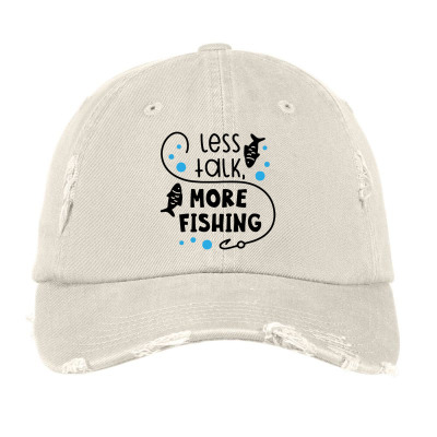 Less Talk More Fishing Vintage Cap Designed By Desi