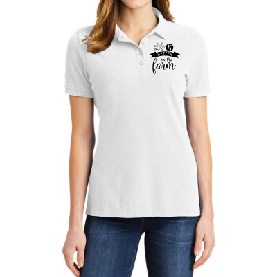 Life Is Better On The Farm Ladies Polo Shirt Designed By Desi