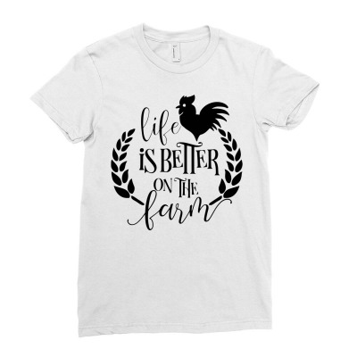 Life Is Better On The Farm Ladies Fitted T-shirt Designed By Desi