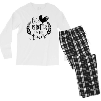 Life Is Better On The Farm Men's Long Sleeve Pajama Set Designed By Desi