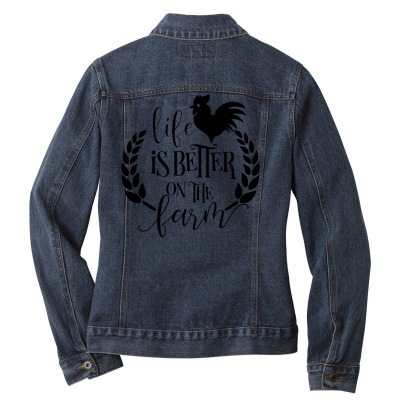 Life Is Better On The Farm Ladies Denim Jacket Designed By Desi