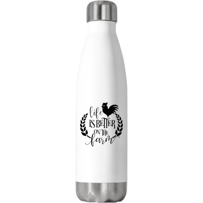 Life Is Better On The Farm Stainless Steel Water Bottle Designed By Desi