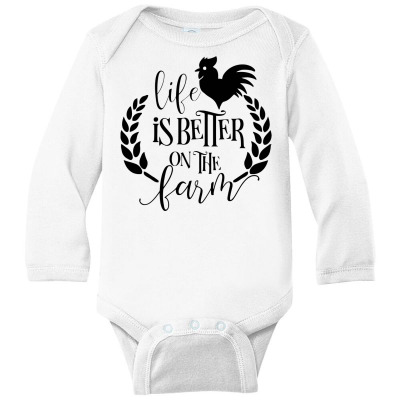 Life Is Better On The Farm Long Sleeve Baby Bodysuit Designed By Desi