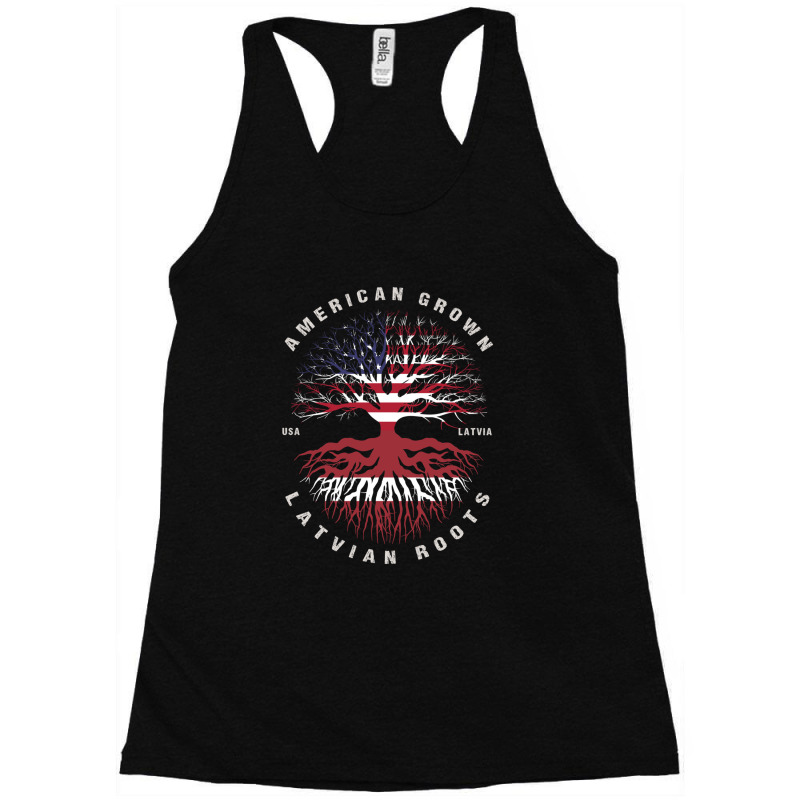 American Grown Latvian Roots Latvia Flag 1 Racerback Tank by JolenePender | Artistshot