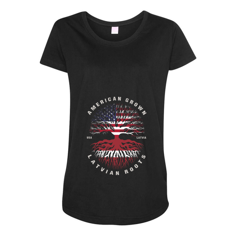 American Grown Latvian Roots Latvia Flag 1 Maternity Scoop Neck T-shirt by JolenePender | Artistshot