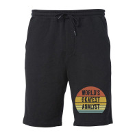 World's Okayest Analyst Fleece Short | Artistshot